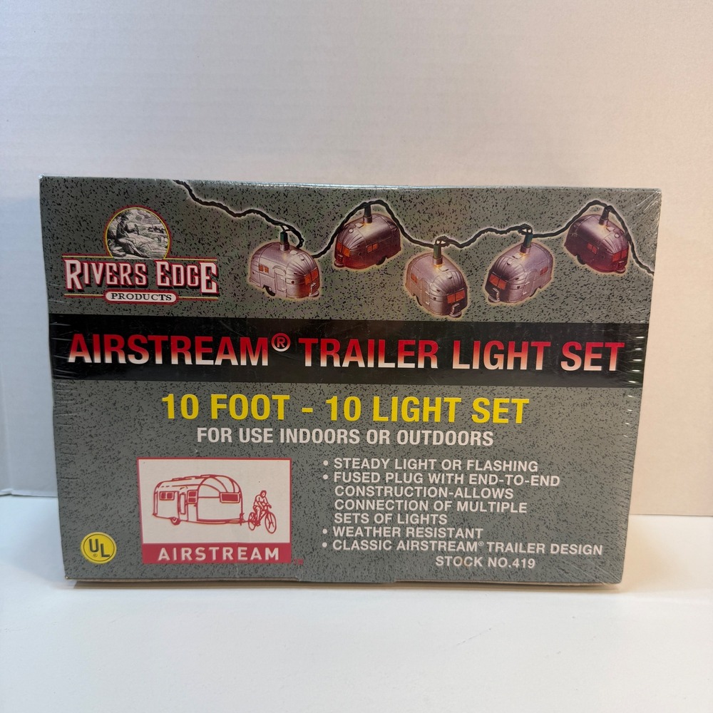 Rivers Edge Airstream Trailer Light Set 10 Foot Silver Novelty RV String Lights